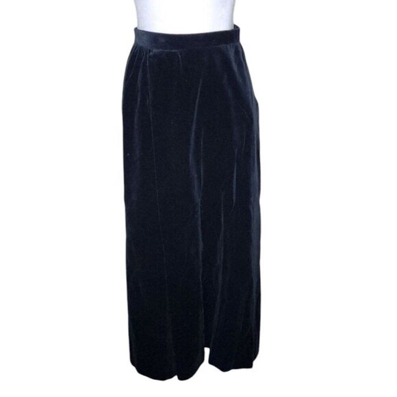 Vintage 80s Suzanne Dache Maxi Pencil Skirt Womens Small Black Velvet - Picture 1 of 9